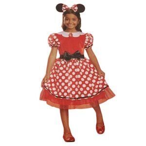 Disney Girls S 6/6X  Minnie Mouse Dress and Headband Complete Halloween Costume